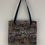 Route 66 Vintage 90s Road Trip Retro Tapestry Carpet Shoulder Shopping Tote Bag Photo 0