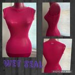 Wet Seal Y2K rare mesh sleeve less top size Medium fuchsia pink Photo 1