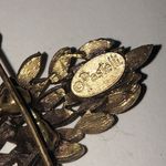 Pastelli Aged Gold Brass Tone Vintage Floral Spray Brooch Shoulder Pin Photo 4