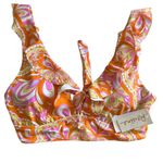 Raisin's  Tropical Print Ruffle V-Neck Bikini Top Photo 0