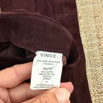 Vince  Stretch Suede Crop Leather Pants Size XS Burgundy Brown Color Photo 6