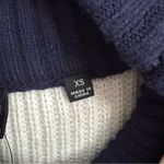 Devotion by Cyrus Navy and Cream Color Block Mock Neck Sweater NWT Black Size XS Photo 2