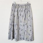 Handmade [] Gray Birds Branches Novelty Print Fit & Flare Retro Midi Skirt Sz 1X Photo 1