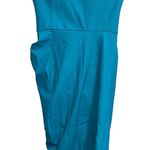 Amanda Uprichard Mohan Strapless Faux Leather Dress Marina Blue Photo 6