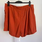 Modcloth  Womens Plus Size‎ 18W Orange Linen Blend High Waist Pleated Shorts Photo 5