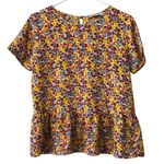 Molly Bracken  Floral Short Sleeve Blouse Sz Medium‎ Polyester Tiered Cottagecore Photo 0