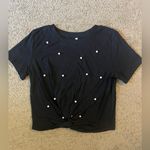 Front Twist Pearl Cropped Short Photo 0