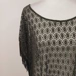 i Jeans by Buffalo Green Crochet Top with Fringe Size Medium Crochet Fringe Top Photo 1