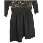 Eliza J Cocktail Skater Lace Faille Bodice Pocket Lined LBD Little Black Dress 6 Photo 2