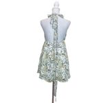 Angel Biba  Tropical Leaves Print Halter Mini Dress Sz 12 Backless Open Back Photo 3