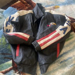 Vintage leather veteran of foreign wars bomber jacket XL Black Photo 3