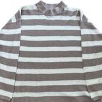 Free People Beach Striped Gray and White Oversized Sweater XS Photo 0