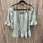 BeachLunchLounge NWT Beach Lunch Lounge Chambray Lyocell Lexi Off The Shoulder Top Bell Sleeve Photo 0