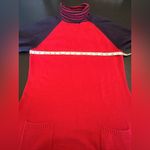 Tommy Hilfiger Red and Navy Cowl Neck Sweater Dress Size L Photo 9