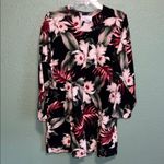 Deadstock Vintage Floral Shirt Jacket Long Sleeve Tropical Orchid Print Pink Photo 1