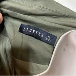 LIONESS La Quinta Khaki Olive Green Linen Blend oversized Blazer sz XS Photo 2