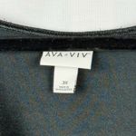 Ava & Viv  Satin V-Neck Tie Front Flared Long Sleeve Blouse Women's 3X Gray Retro Photo 2