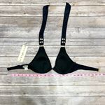 Cyn & Luca Black Halter Underwire Padded Bikini Top NWT Small Gold Tone Rivets Photo 7