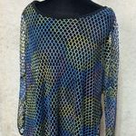 Joseph Ribkoff  Mesh Black/Multi Overlay Top Photo 3