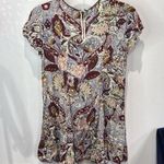 Silence + Noise Floral Print Mini Dress Bohemian Casual Maroon Size S Photo 2