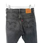 Levi's  Premium 501 Jeans Women 27x 28 Black Denim Button Fly Straight Distressed Photo 6