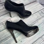 House of Harlow Black Leather Snakeskin Heel Booties 38.5 Photo 0