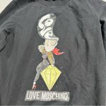 Love moschino  Lady Diamond Black Crewneck Graphic Print Cotton Sweatshirt Size 6 Photo 1