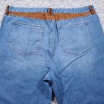 Good American  Faux Suede Good Icon Mixed Denim Jeans Plus Size 22 Blue Brown Photo 3