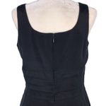 Eccoci Black Silk Sleeveless Sheath Dress 6 Black Lined Zip Scoop Neck Midi Photo 4