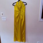 NWT Yaura Yellow Halter Satin Maxi Dress Women's Size UK 12 US L Size L Photo 4