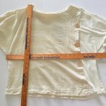 Kensie NWT  Linen Blend Short Sleeve Buttons Front Detail Relaxed Fit Top Sz M Photo 7