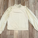 Who What Wear  Mixed Textile Long Sleeve Ruffle Sweatshirt Photo 0
