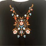 SheIn  Women’s Black Cap Sleeve Blouse with V-neck and Floral Design Size 6 (M) Photo 1