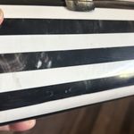 Black and white stripe Women’s hard sided hand clutch Photo 12