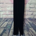 EXPRESS  BLACK VELVET CROSS STRAP BACK STRAIGHT LEG JUMPSUIT MEDIUM Photo 3