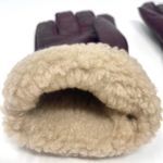 90s GRANDOE Vintage Red Tan Faux Sherpa Lined Gloves Photo 3