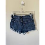 Gap High Rise Raw Hem Cheeky Button Fly Denim Shorts Blue Size 2 Photo 1