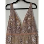 Mac Duggal Pink Floral Embellished Sleeveless Plunge Neck Gown Size 14 NWT 67481 Photo 2