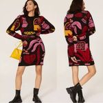 Farm Rio  Black Tropical Magic Multicolor Sweater Dress Size Small Photo 1
