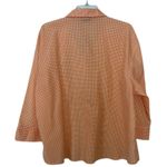 Las Olas  Orange and White Gingham Button Down Shirt Cottagecore Cabincore Retro Photo 2