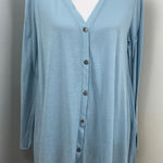 J.Jill  Light Blue V Neck Button Down Sharkbite Cardigan Sweater Medium Photo 0