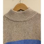 Aerie Mock Neck Chunky-Knit Acrylic Blend Sweater Stripe Beige Womens Size Large Photo 5