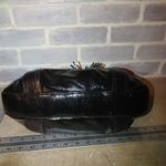 Brighton Leather Black Hobo Tassel Satchel Purse Bag Silver Tone Work of Art Photo 6