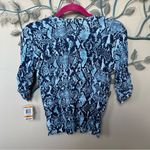 INC  blue python snakeskin print cardigan sweater NWT Small Photo 1