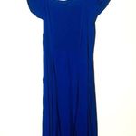 Yumi Kim Mercer Street Button Down Royal Blue Smocked Back Midi Dress size M Photo 2