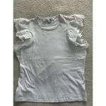 joe's jeans Joe’s Jeans Eyelet Flutter Sleeve Top T-Shirt White NEW NWOT Size S $148 Photo 4