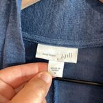 J Jill Sweater‎ Women Med Blue Love Linen Lagenlook Open Cardigan Work Office Photo 3