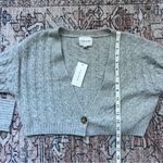 Pink Rose NWT Light Heather Gray One Button Cardigan Sweater Size Medium Photo 8