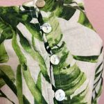Panama Jack  Jungle Leaf Linen Blend Crop Top Button Front Women. Size M Photo 3