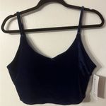 Athleta Elation Blue V-Neck Velvet Crop Top A-C cup Sz XL NWT Photo 0